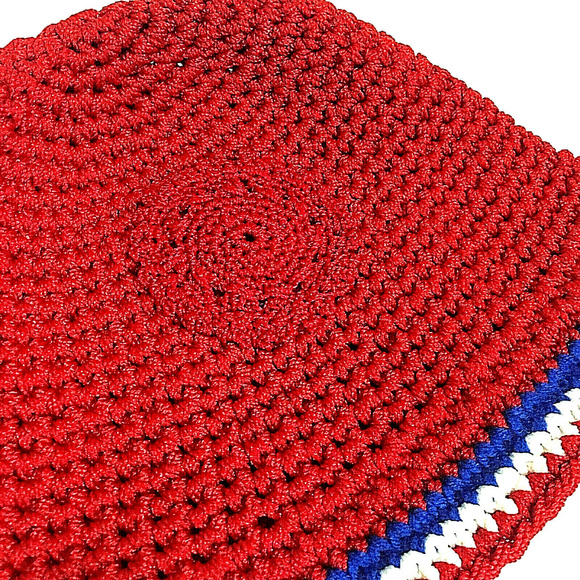 Red Woven Women Bucket Hat - New - Picture 2 of 4